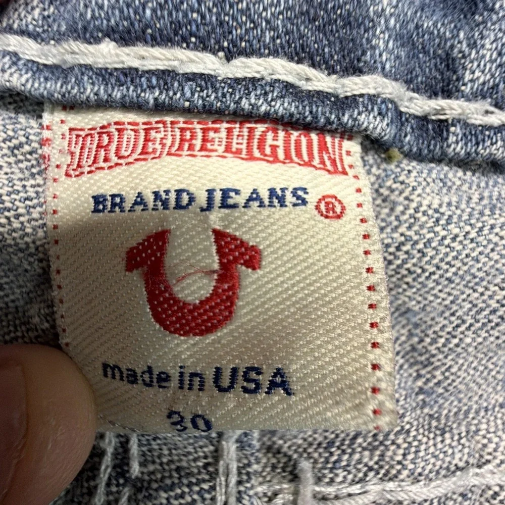Vintage True Religion Jeans Men's 33x30 Johnny Super T Whisker Fade Made in USA